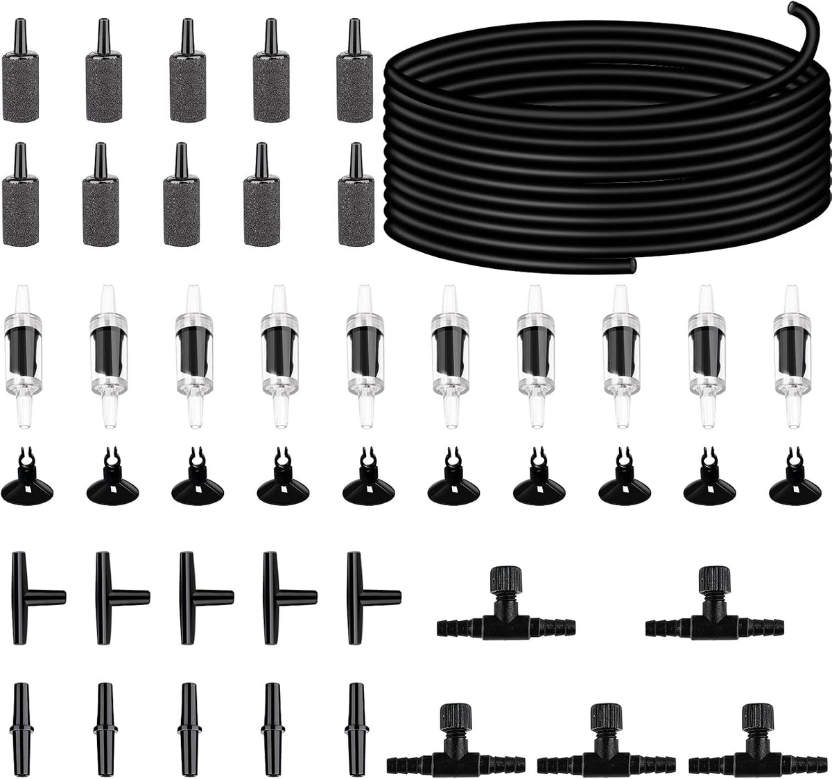 32.8 feet Aquarium Airline tubing Hose 10 air Stone for Fish Tank 10 Aquarium one Way air Check Value for Fish Tank