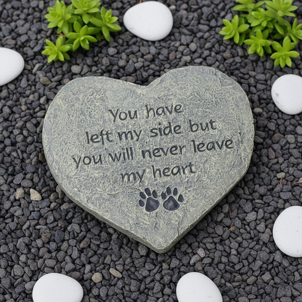 Pet Memorial Stone - You Have Left My Side But You Will Never Leave My Heart – Paw Prints Bereavement Memorial Gift