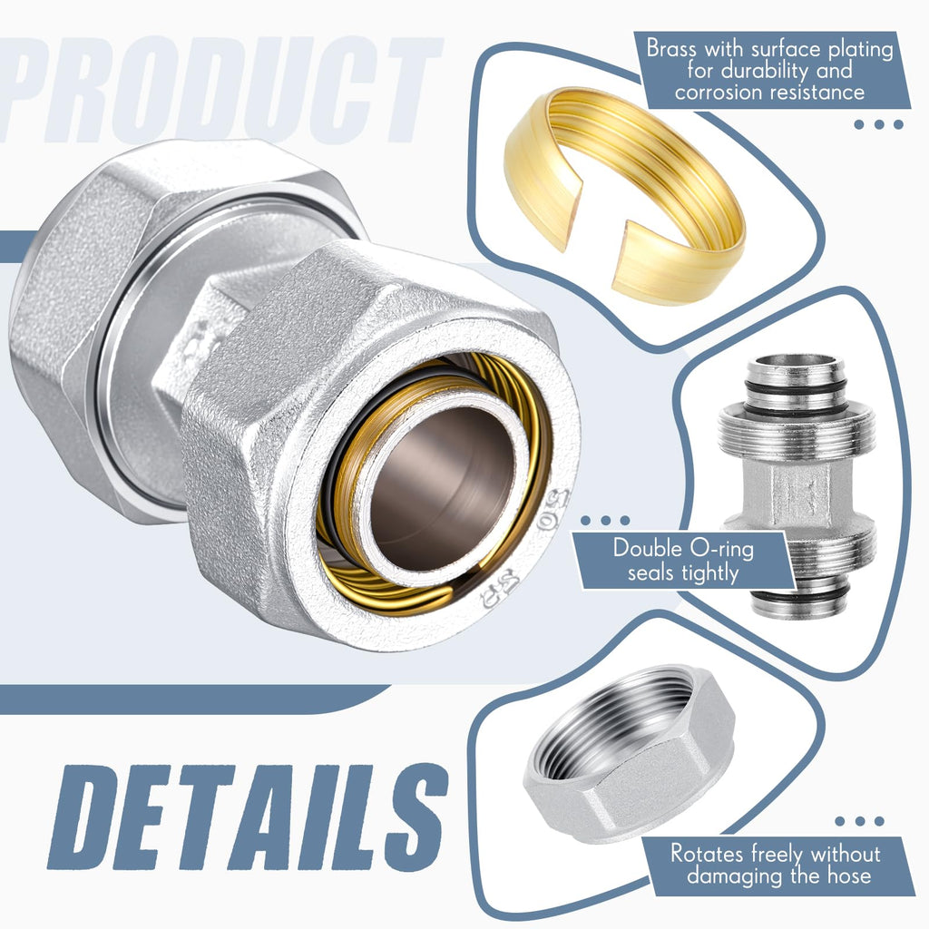 Yaocom 6 Pcs 3/4" X 3/4" Air Line Fittings, Elbow Brass