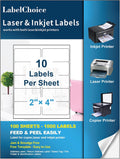 100 Sheets 1000 Pcs 2”x4” 10 Up Shipping Address Labels Compatible with Laser and Inkjet Printers, 2x4 10 Per Page