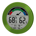 Digital Hygrometer Indoor Thermometer, Brushed Metal Frame, Green