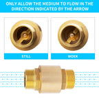 ChillWaves Brass In-Line Spring Check Valve DN20 3/4" Male Thread, One-Way Non-return Vertical Check Valve for Backflow Prevention(1-PACK)