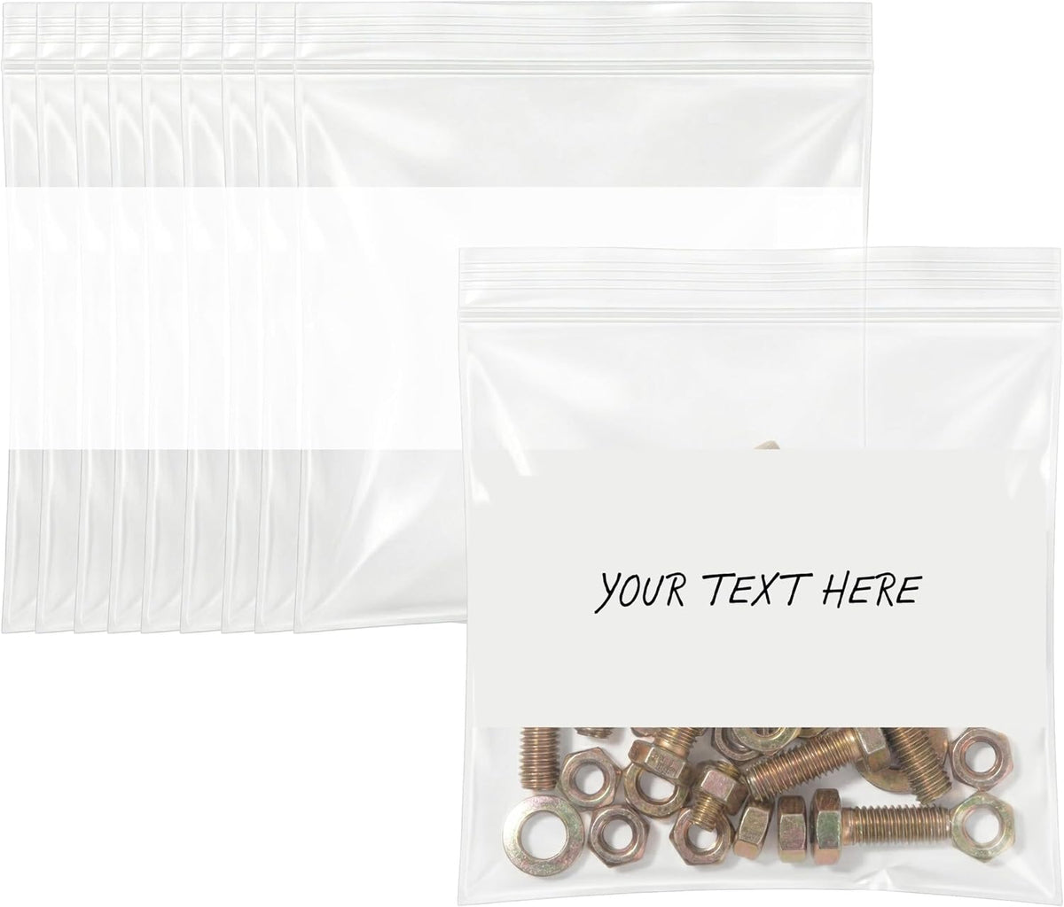 4" X 4" Resealable Square Zip Bags (1000 Count) - 2 Mil Small Plastic Bags