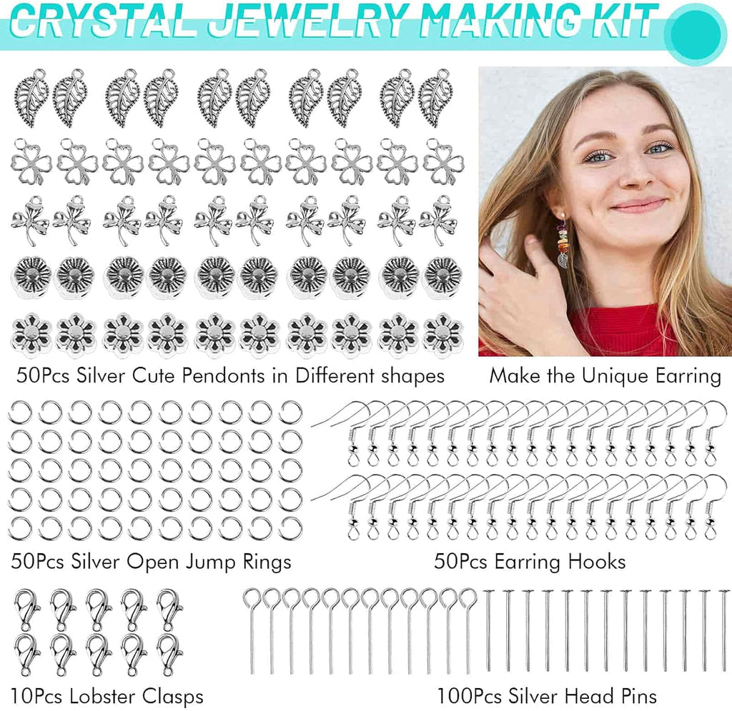 Jewelry Making Kits for Adults Women with 28 Colors Crystal Beads, 1660Pcs Crystal Bead Ring Maker Kit with Jewelry