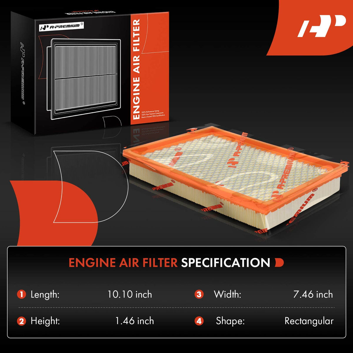 A-Premium 2-PC Engine Air Filter Compatible with Chrysler