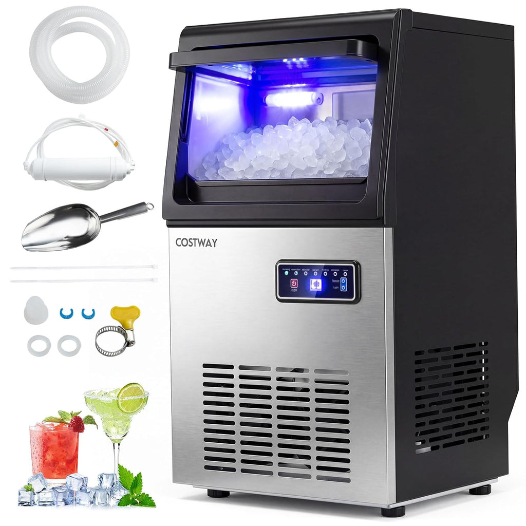 Commercial Nugget Ice Maker Machine 90 Lbs/24H Chewable Pellet Ice