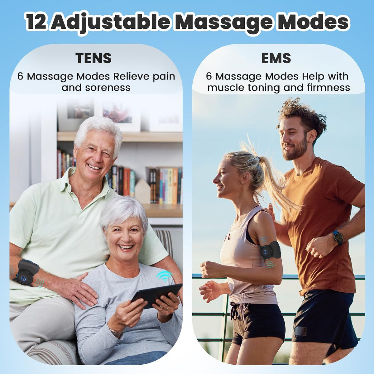 12 Modes Wireless TENS Unit Muscle Stimulator for Pain Relief