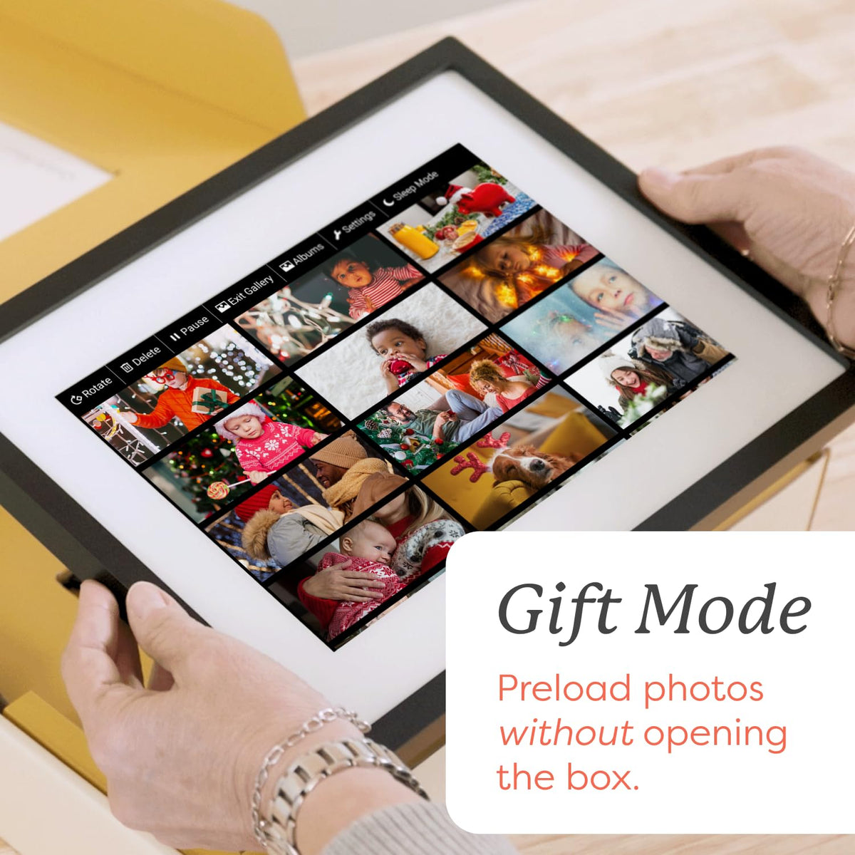 Digital Picture Frame, Load from Phone Capability, 10" Black