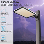 Lightdot LED Parking Lot Lights Outdoor 2Pack 500W LED Parking Lot Lighting