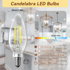 Candelabra LED Bulbs, E12 60W Equivalent Dimmable for Chandelier Light