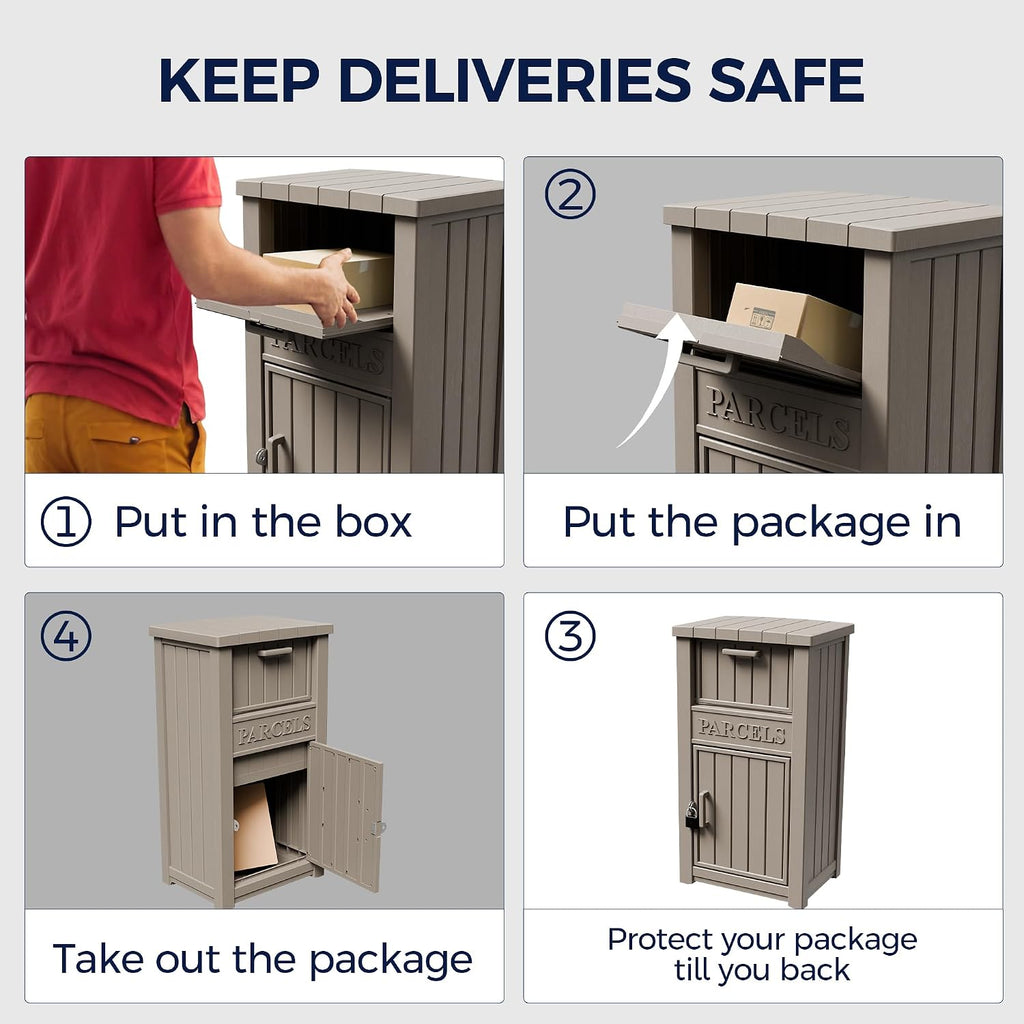 Outdoor Package Delivery Boxes, Lockable Anti-Theft Waterproof Delivery Boxes for Outdoor Use, Package Drop Box for
