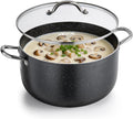 Aluminum Stock Pot, 12-Quart Nonstick Ceramic Coated Pot with Glass Lid, PFOA-Free, PFAS-Free, Compatible with Gas