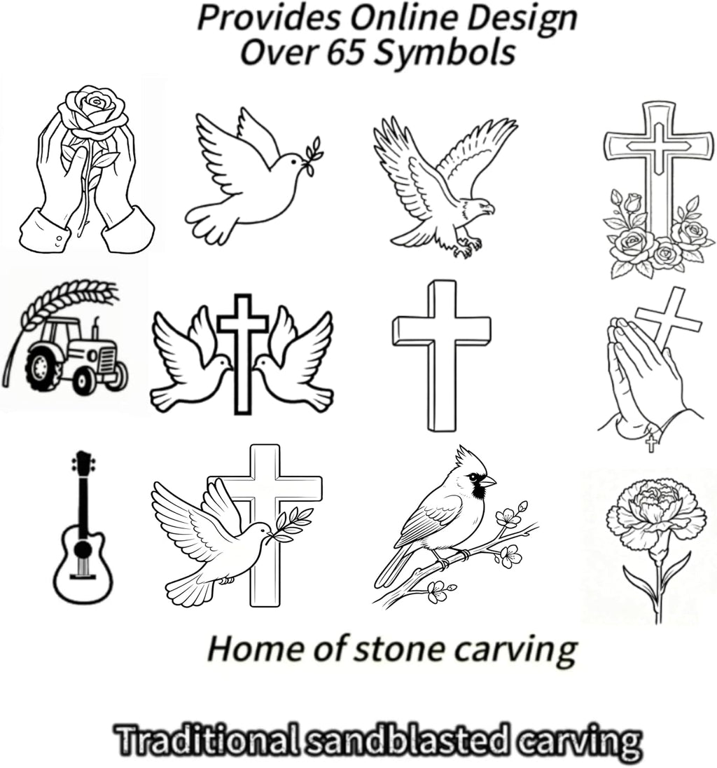 Grey Granite Headstone for Grave Markers, 16x8x3 Memorial Stones for Cemetery for Humans, Personalized Engraved