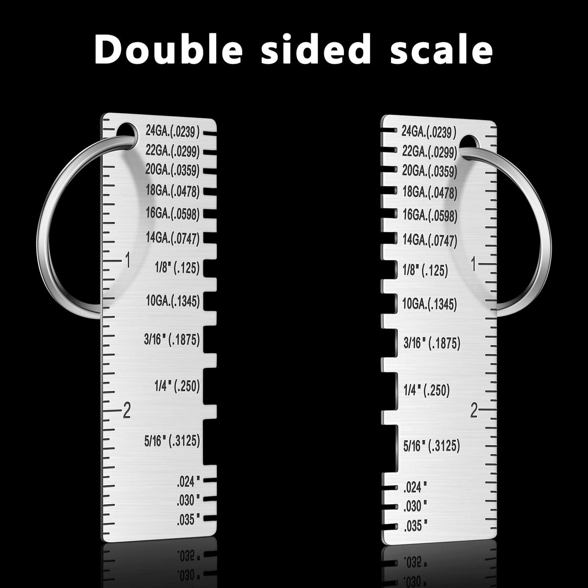 Konohan Double Sided Wire Thickness Gauge Tool for Metal, Silver