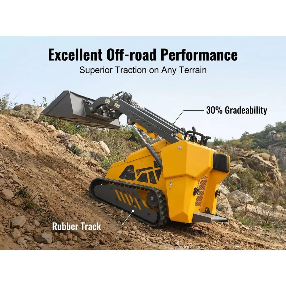 Versatile Mini Skid Steer Loader with Hydraulic Drive Electric Mini Skid Steer Compact Track Loader with