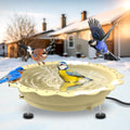 Heated Bird Baths for Outdoors Winter, 100W Heated Birdbath, Khaki