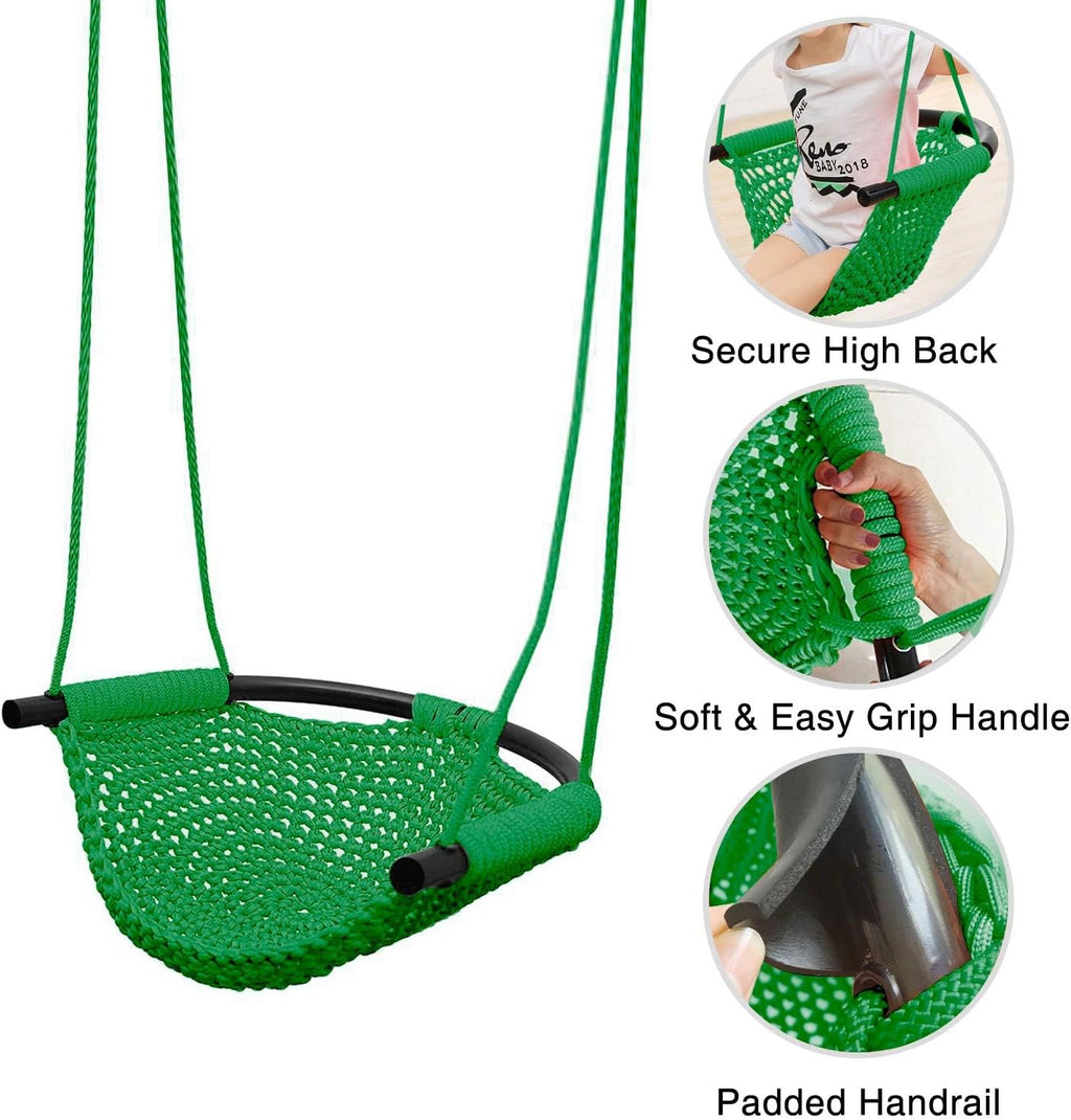 2 Pack Toddler Swing, Swing Seat for Kids with Heavy Duty Adjustable Ropes, Hand-Knitting Secure Children Swing Set