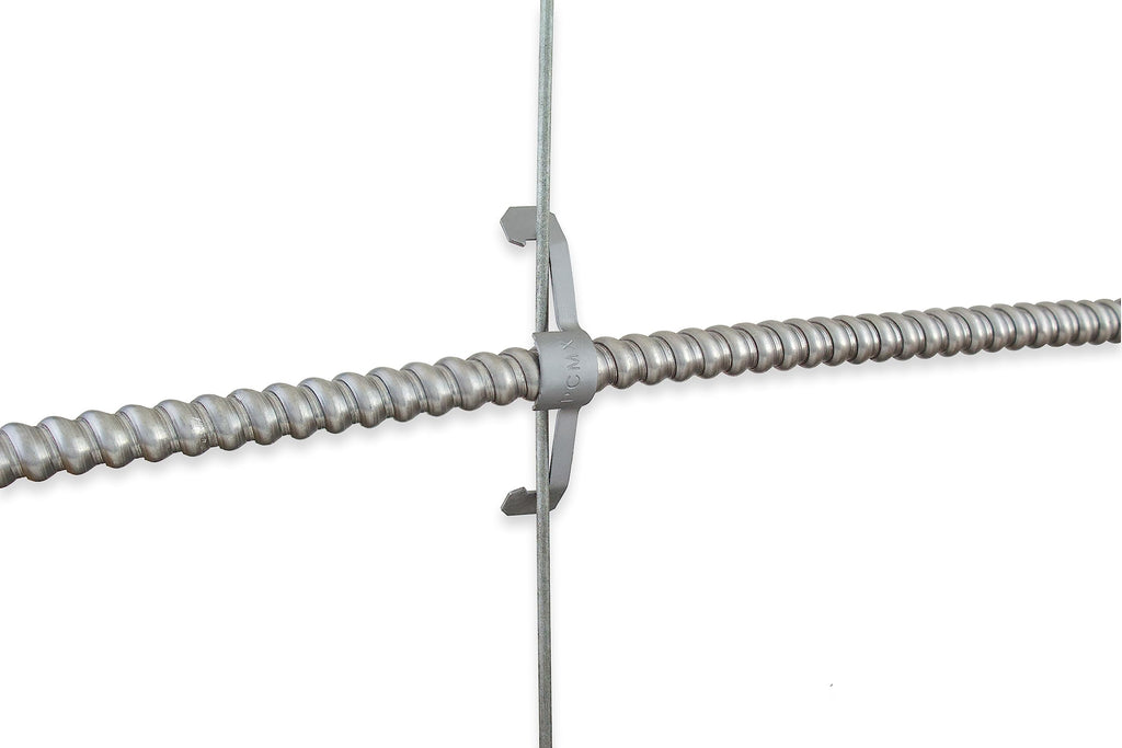 Prime Cable Management Conduit Cable Support Clip to Ceiling Wire, Threaded Rod & Flanges. Heavy Duty Spring Steel Clip / 100 Pack