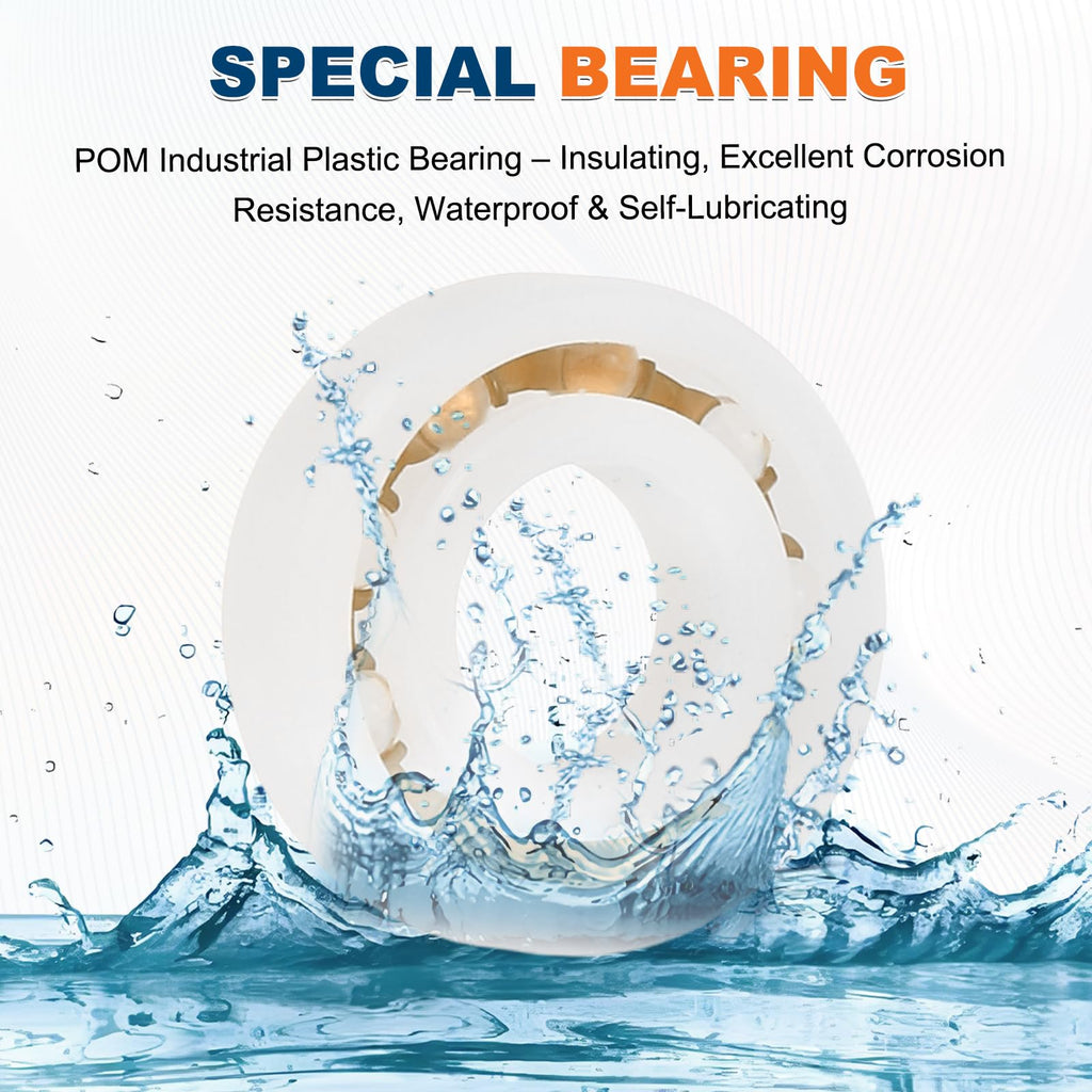 uxcell 8Pcs 685 POM Plastic Bearings, 5x11x3mm Deep-Groove Ball Bearings