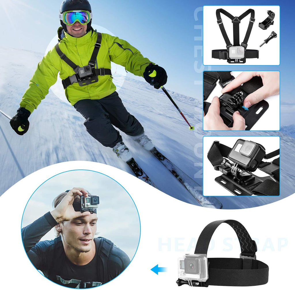 Accessories Kit for AKASO EK5000 EK7000 4K WiFi Action Camera GoPro Hero 13 12 11 10 9 8 7 6 5/Session 5/Hero