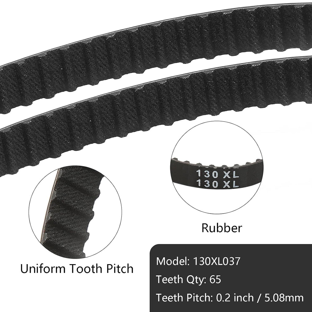 2Pcs 130XL Timing Belt, 65 Teeth, 10mm Width, Neoprene