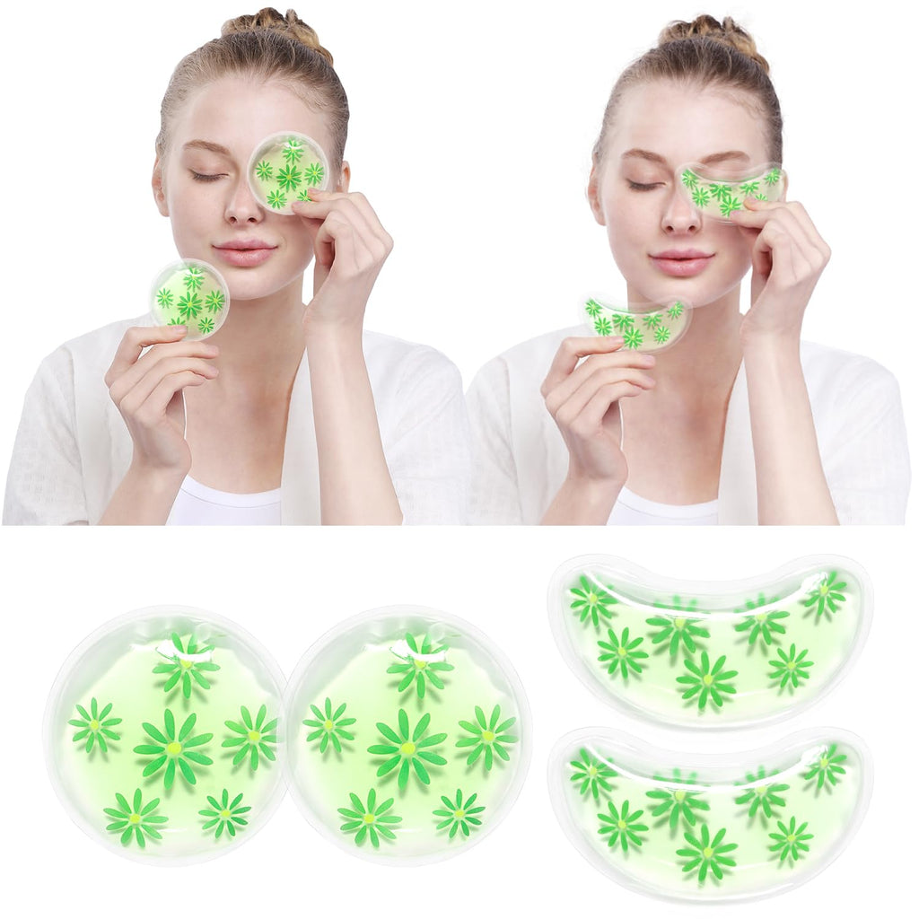4PCS Gel Eye Ice Pack Set Reusable, Cold and Hot Compress for Eyes