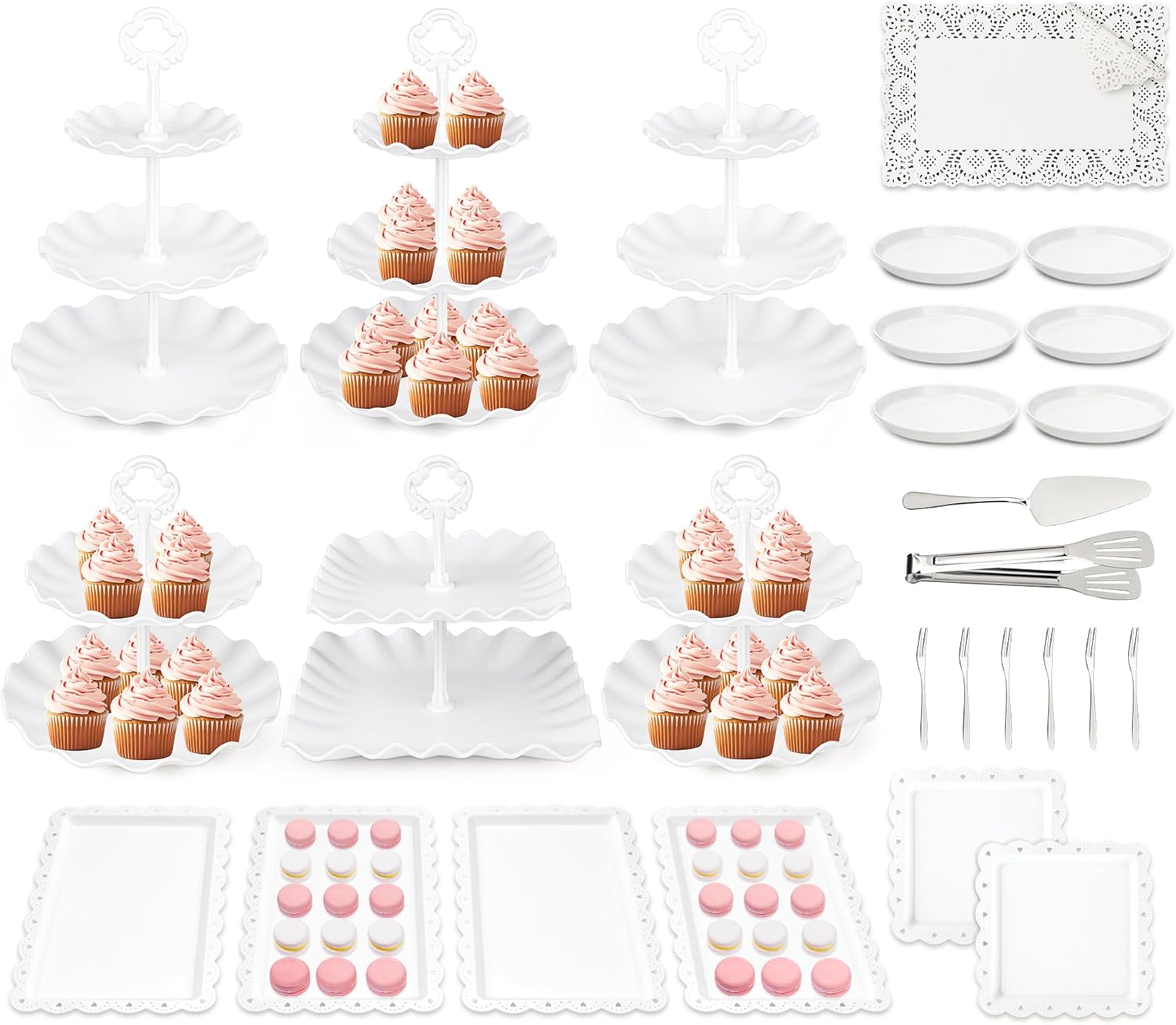 36 Pack Cupcake Stand, Dessert Table Display Set,Tiered Tray Stand