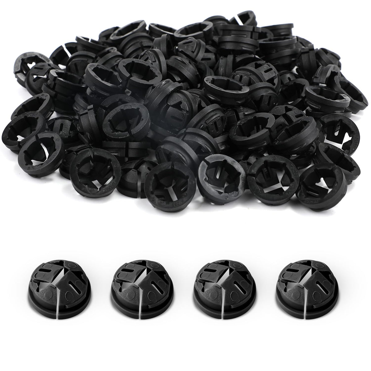 500pcs Non-Metallic Push-in Cable Connectors, 3/8-1/2 Inch (Black)