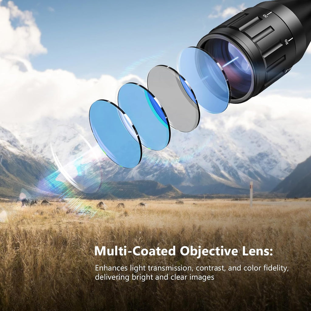 4-16x50 AO Hunting Rifle Scope Dual Illuminated Optics & Illuminated Reflex Sight 4 Holographic Reticle Red/Green Dot