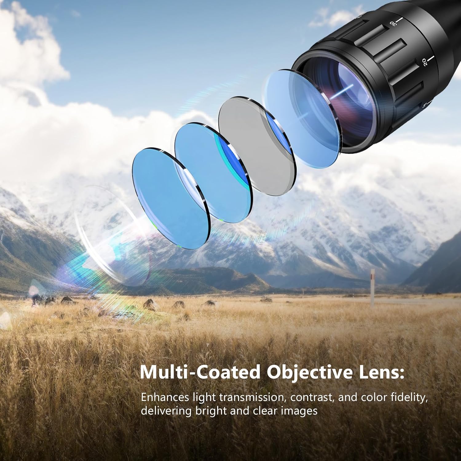 4-16x50 AO Hunting Rifle Scope Dual Illuminated Optics & Illuminated Reflex Sight 4 Holographic Reticle Red/Green Dot
