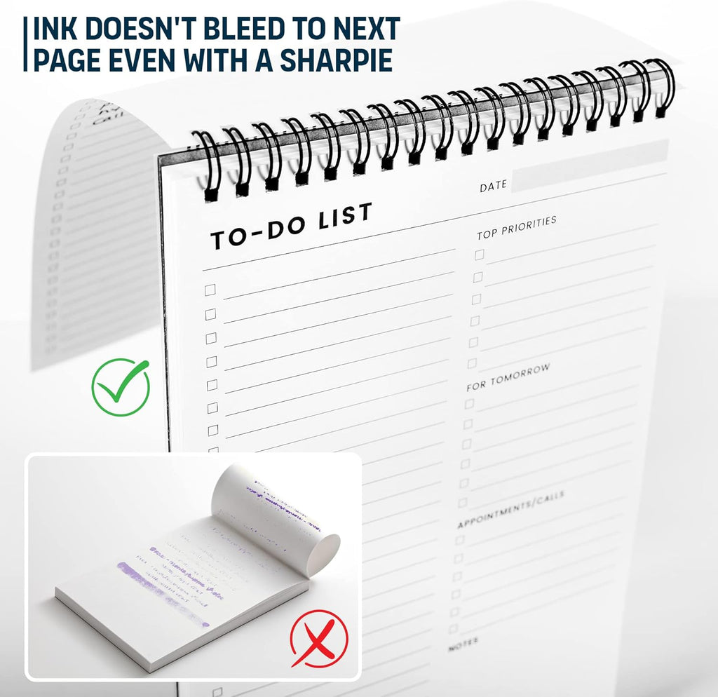 To Do List Notepad: With Multiple Functional Sections - 6.5 x 9.8" 60 Sheets - Spiral Daily Planner Notebook - Task