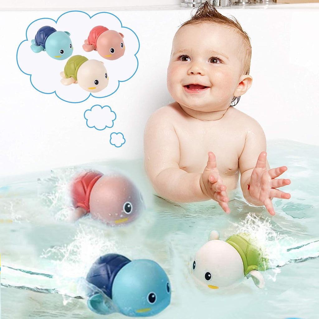 Baby Bath Toys-Wind up Turtle Bathtub Toys,Toy for Babies 6-12 Months Floating Swimming Turtles for Boys Girls,Baby