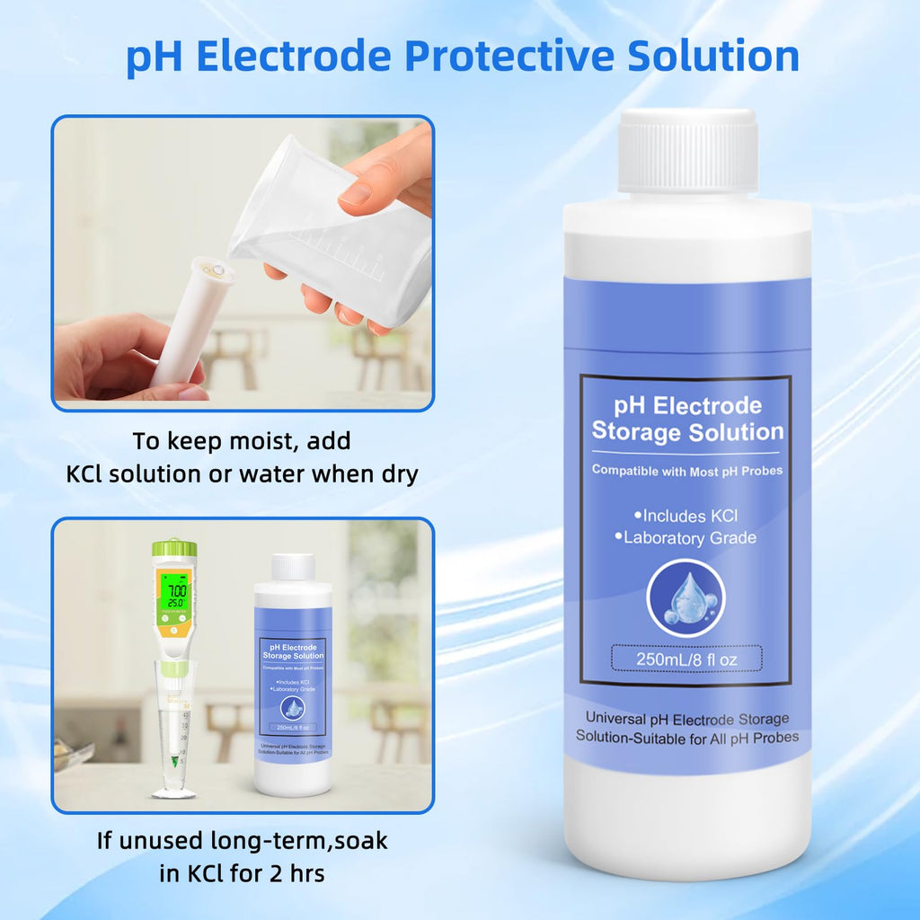 pH Calibration Buffer Solution Kit (pH 4.00, 7.00 & 10.01), and 3M pH Probe Storage Solution for pH/ORP Electrodes