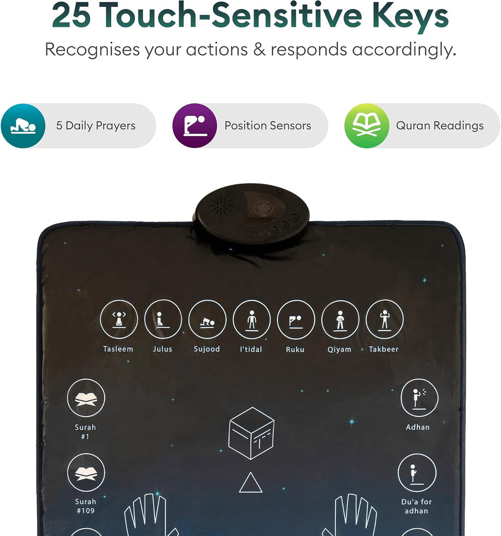 for Adults - Smart Interactive Prayer Mat for Adults & Reverts Learning Surahs, Salah, Duas, & More - Muslim Prayer