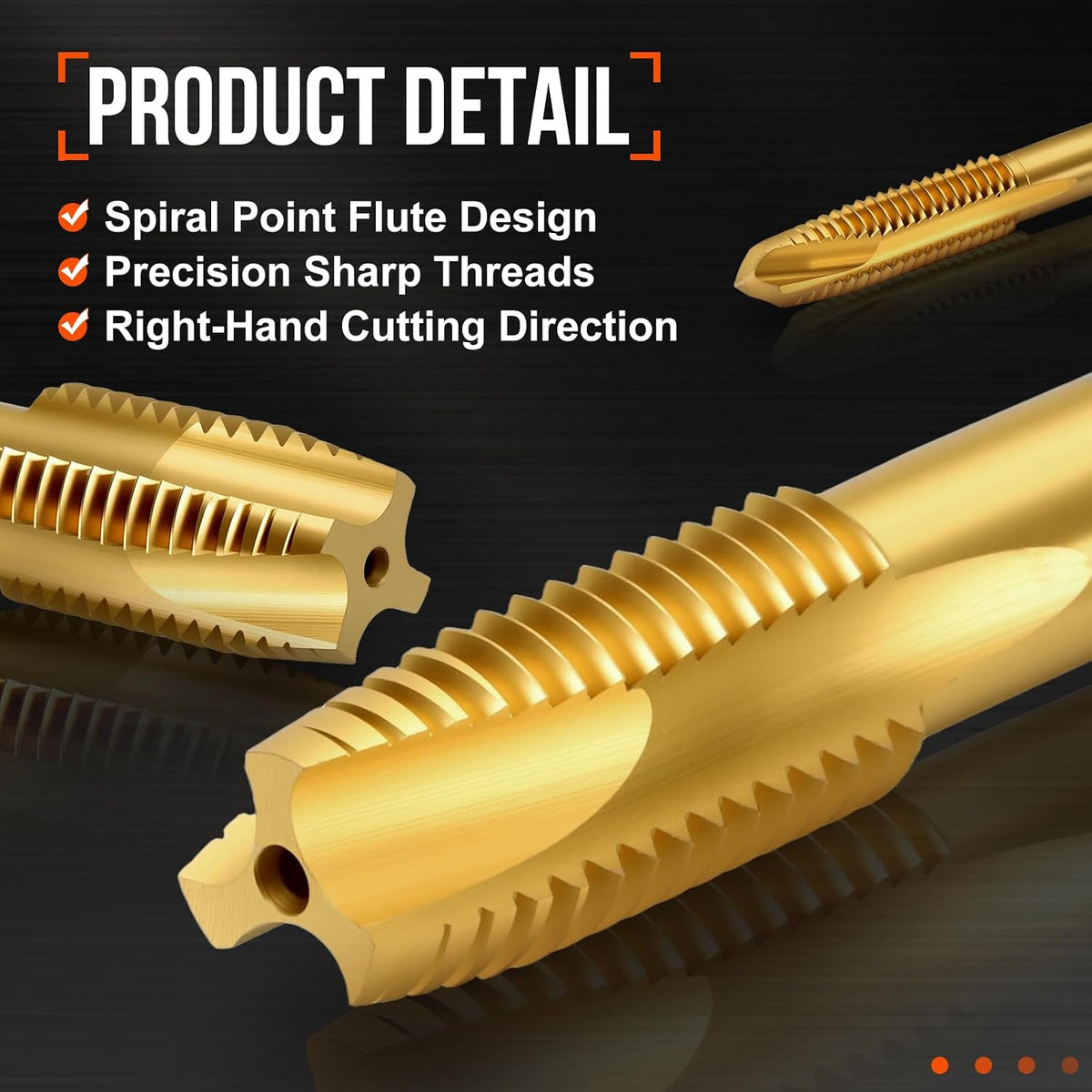 Spiral Point Tap M3 x 0.5 High Speed Steel M2 Titanium Coating