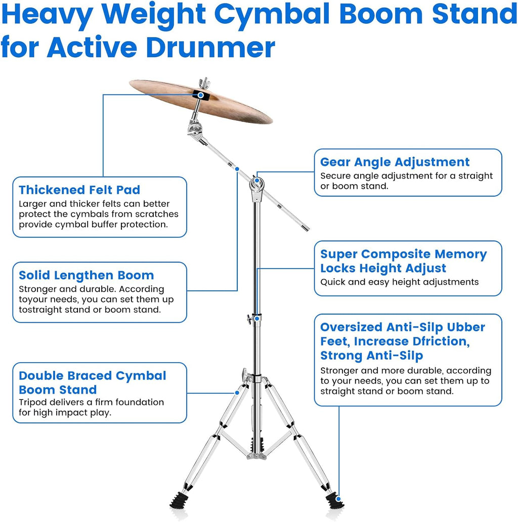 Cymbal Stand, Adjustable Cymbal Stand for Drum Hardware Percussion Mount Holder Gear Set Drum Hardware Set for