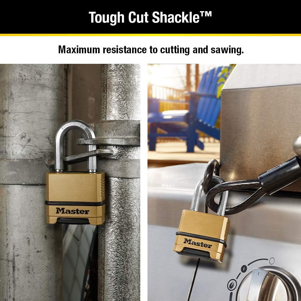 Combination Padlock Heavy Duty Outdoor Lock 2-Pack M175LFEC2 | Maximum Security Set Your Own 4-Digit Combination Lock