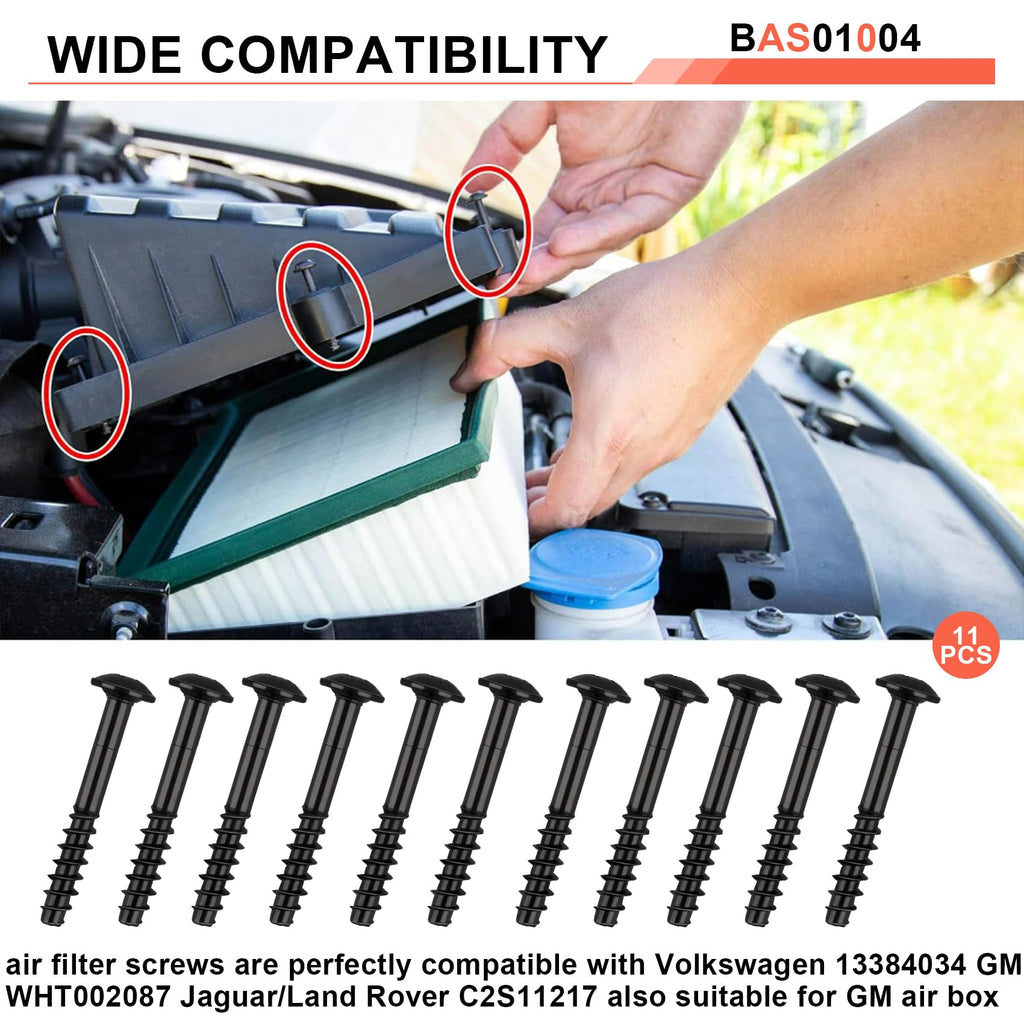 11 Pack BAS01004 Air Filter Cover Screws for VW 13384034