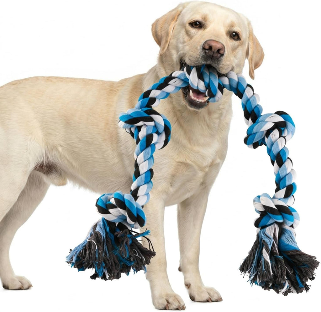 Dog Rope Toys for Aggressive Chewers, Interactive Heavy Duty Dog Toys for Medium Large Dogs, Tough Twisted Rope Toy