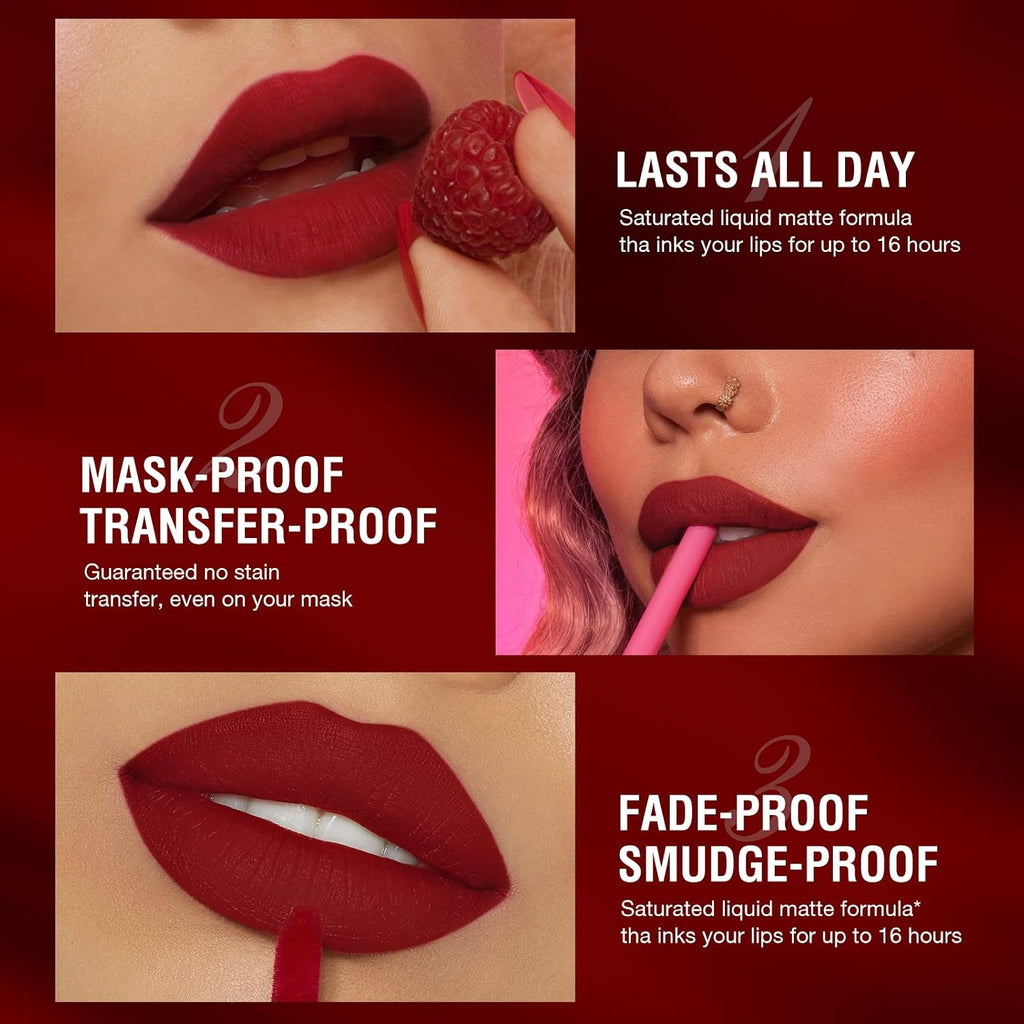 12Pcs Matte Liquid Lipstick + Lip Liner Pens Set, One Step Lips Makeup Sets Pigment Velvety Nude Lip Stain Waterproof