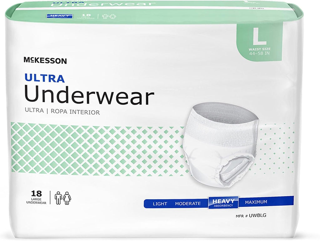 Ultra Adult Incontinence Underwear, Heavy Absorbency, 58 in, 18 ct