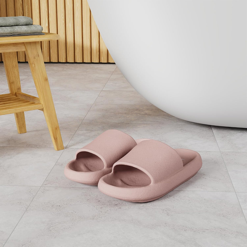 Pillow Slippers for Women and Men Thick Sole Ultra Cushion Slides | Cloud-Like Sole, Quick Drying Shower Shoes, Soft