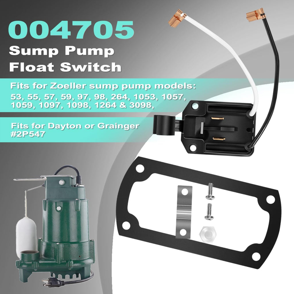 004705 Sump Pump Float Switch Fits for Zoeller Model 53 55 57 59 97 98 264 & 3098 Series Sump Pumps