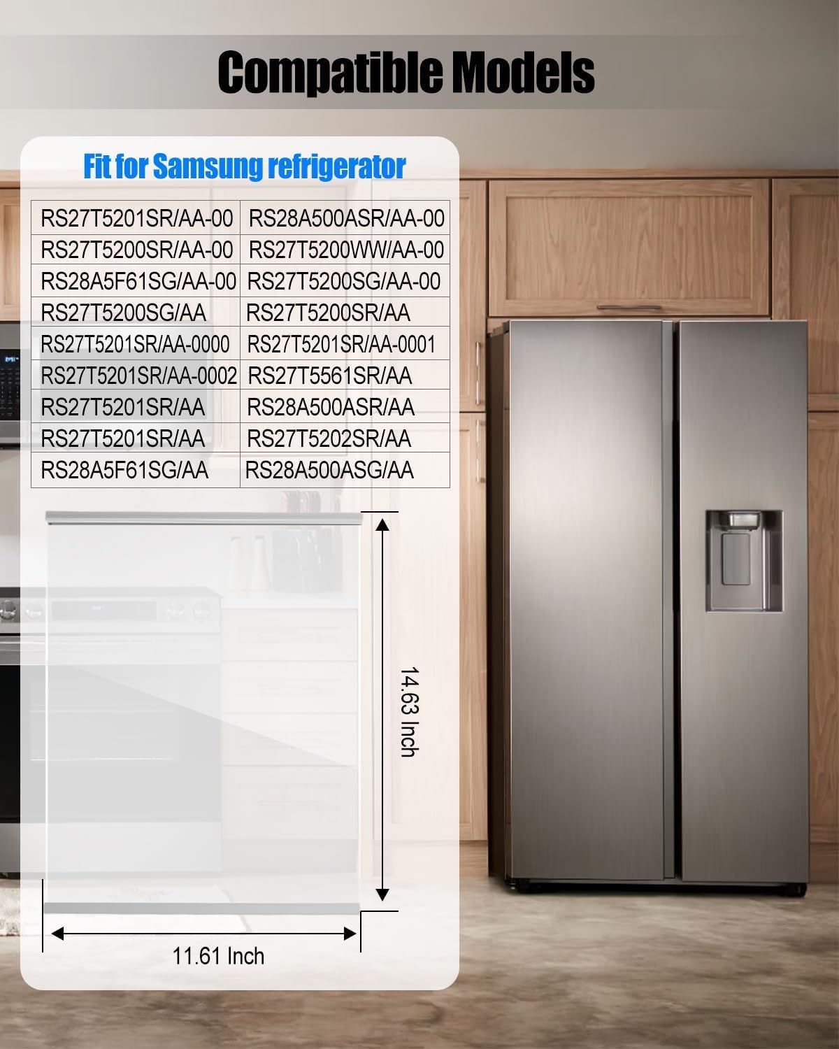 DA97-20646A Freezer Glass Shelf Fit for Samsung RS27T5200SR RS27T5201SR