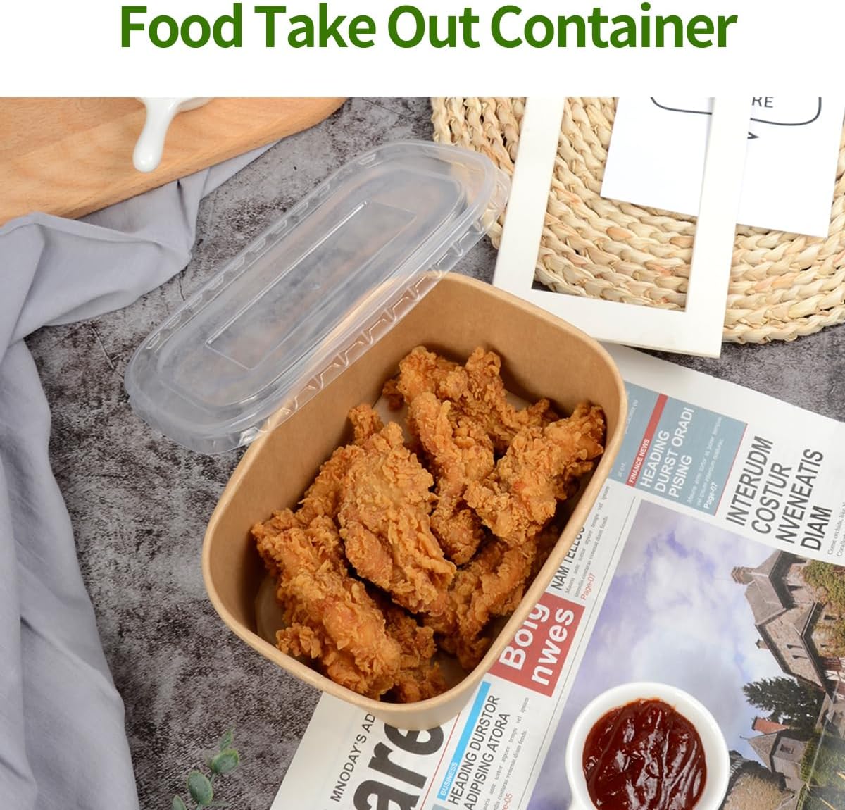 35 oz Paper Meal Prep Containers with Lids 50 Pack Hot and Cold Use