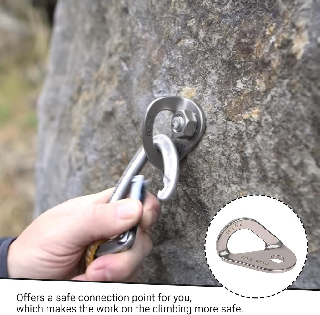 Climbing Bolt Hanger - Stainless Steel Rock Climbing Anchor Bolt Outdoor Gear Rescue Hammock Installation, Fits for