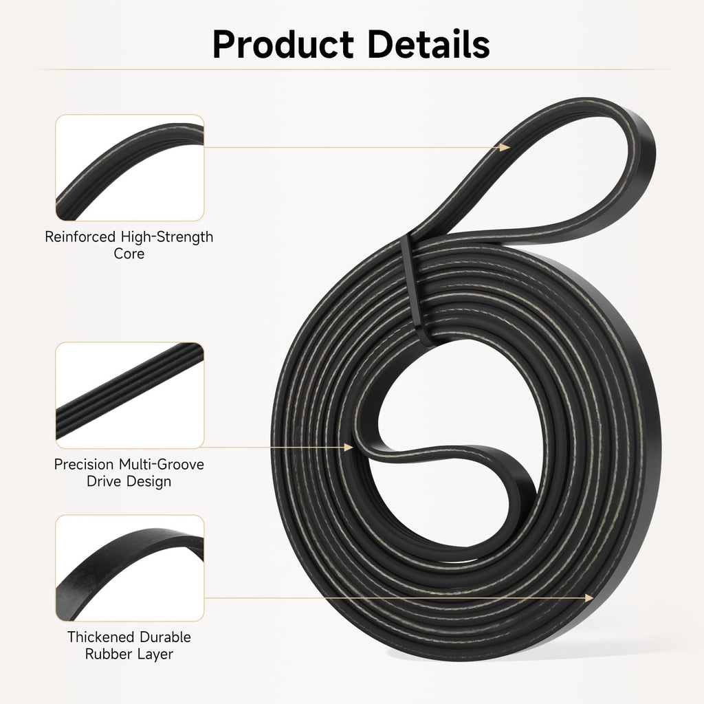 Dryer Drum Belt Dryer Drive Belt Replacement Compatible with Whirlpool WED4900XW0 WED49STBW1 WED4850BW0 WGD4800BQ1 WGD4616FW1 WED5100VQ0 WED4850BW1 WGD4800BQ2 LER7646EQ0 WED4915EW1
