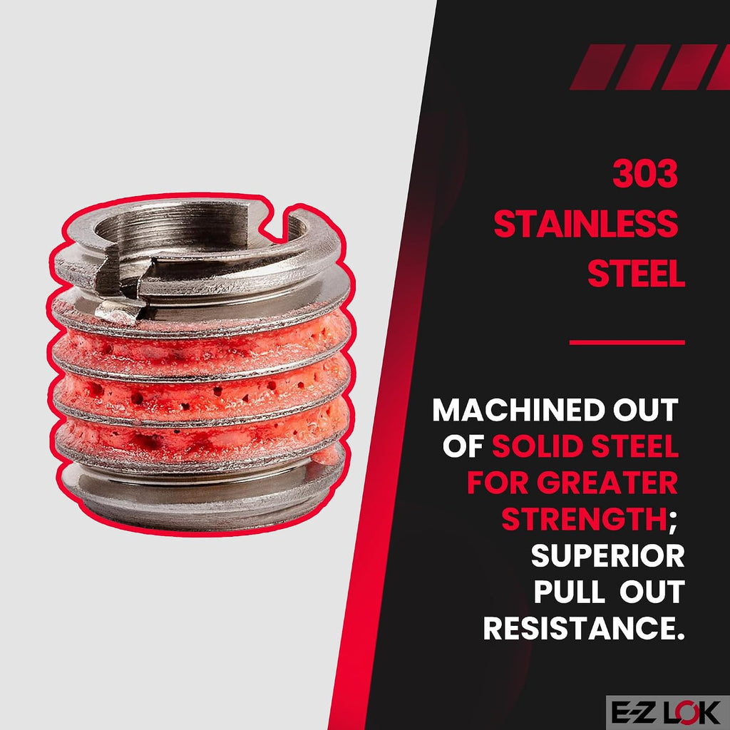 E-Z LOK Thread Insert, 0.375-16 Internal, 0.5625-12 External, 5 ct