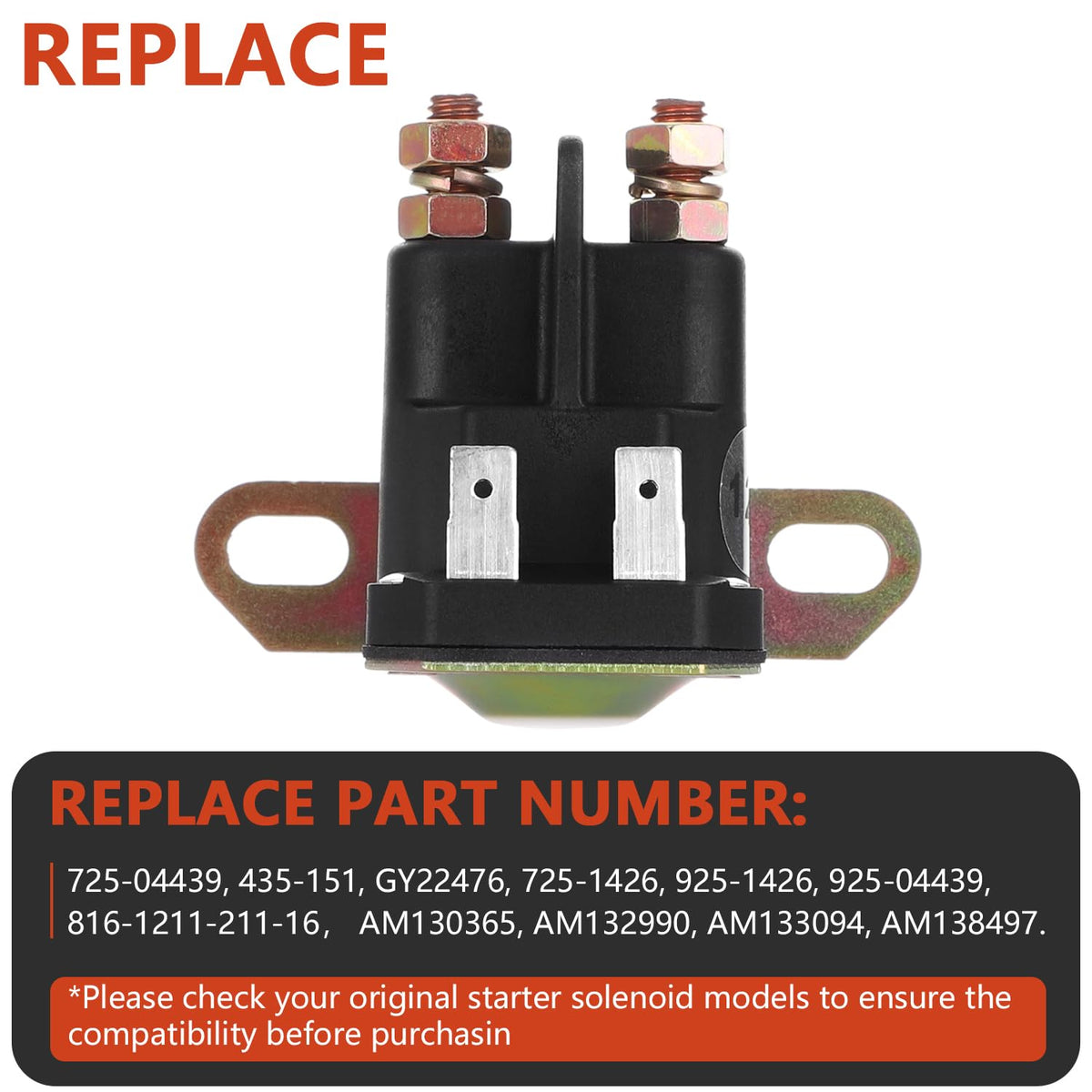 AM138068 GY22476 12v Starter Solenoid | for JD Cub Cadet MTD Riding Lawn Mower Tractor Starter Relay, Replaces