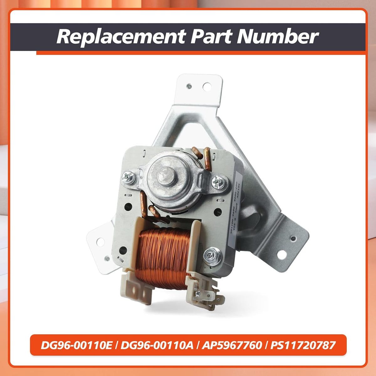 DG96-00110E Range Oven Convection Fan Motor Assembly Compatible with Samsung Electric Range Stove Ovens, with Mounting Plate, Clockwise Rotation, Replaces DG96-00110A AP59677600 PS11720787